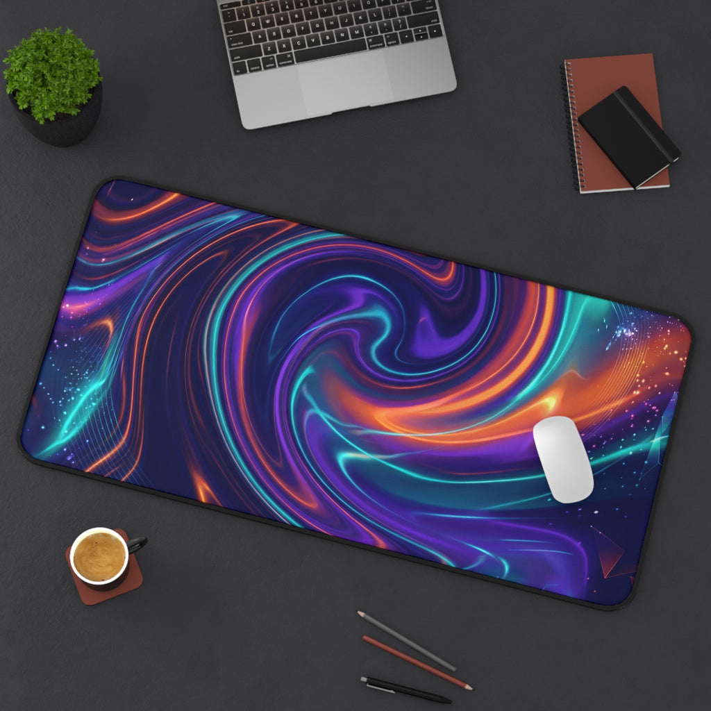 Swirling Nebula Desk Mat — Colorful Galaxy Mouse Pad for Gamers & Creatives