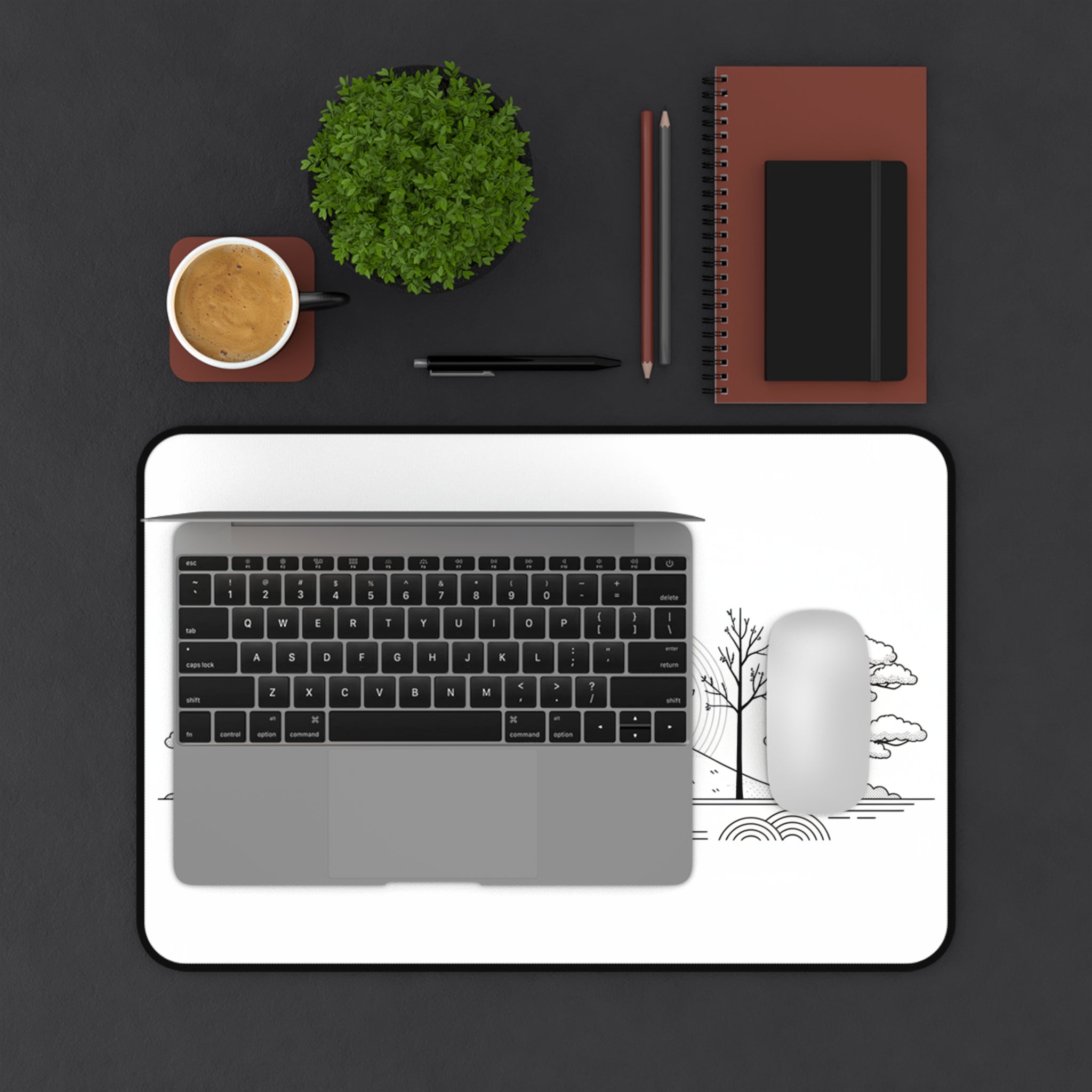 Minimalist Skateboarder Zen Desk Mat