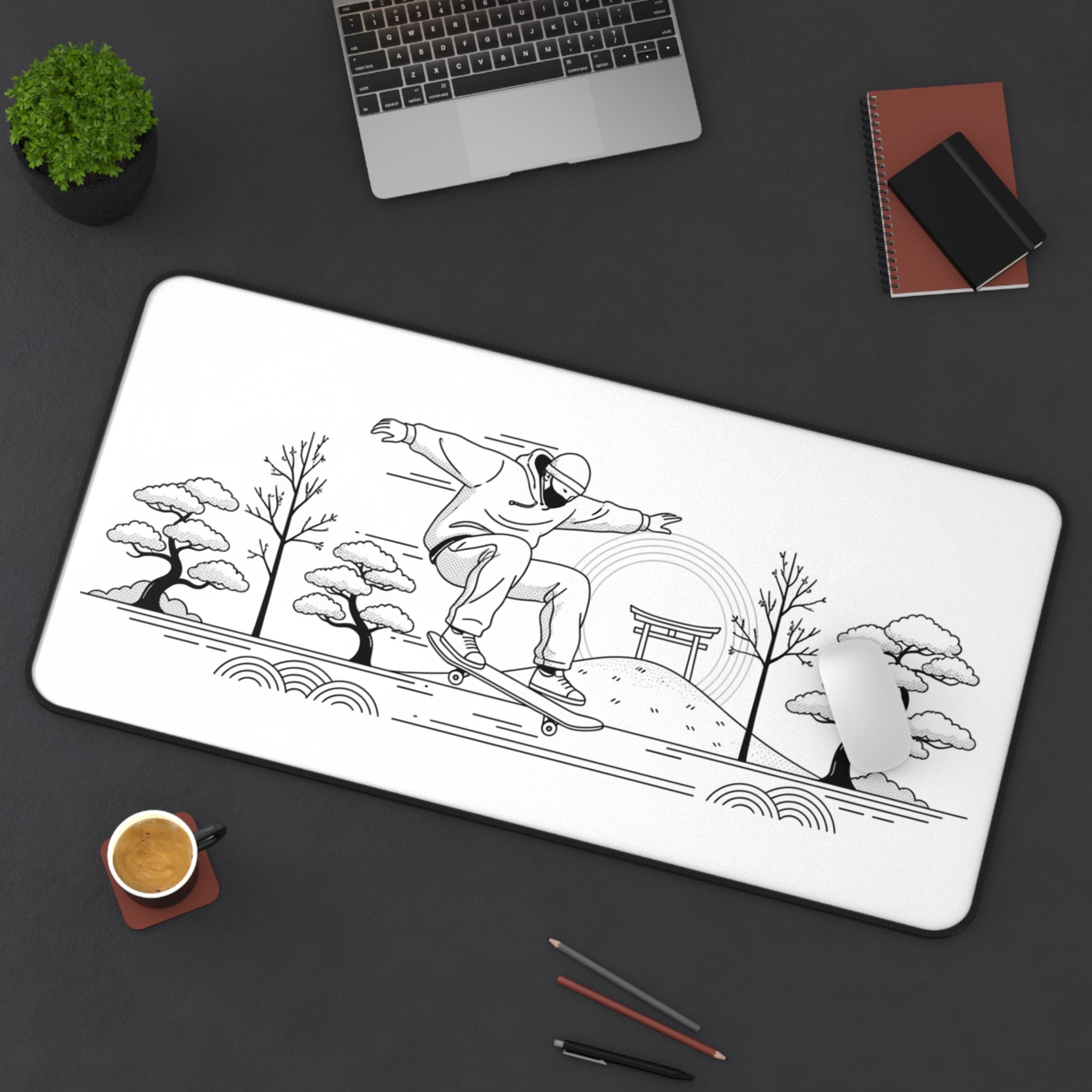 Minimalist Skateboarder Zen Desk Mat