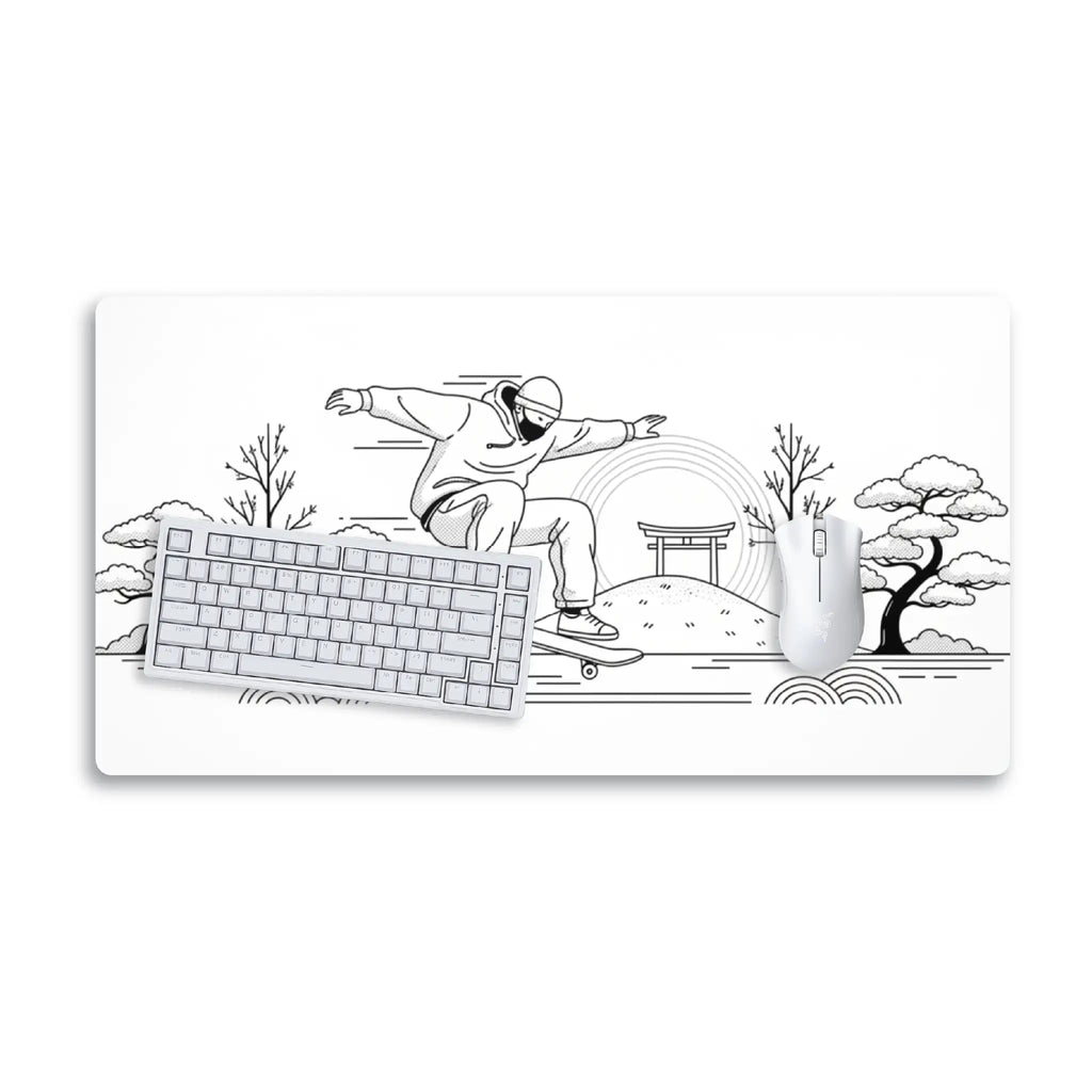 Minimalist Skateboarder Zen Desk Mat